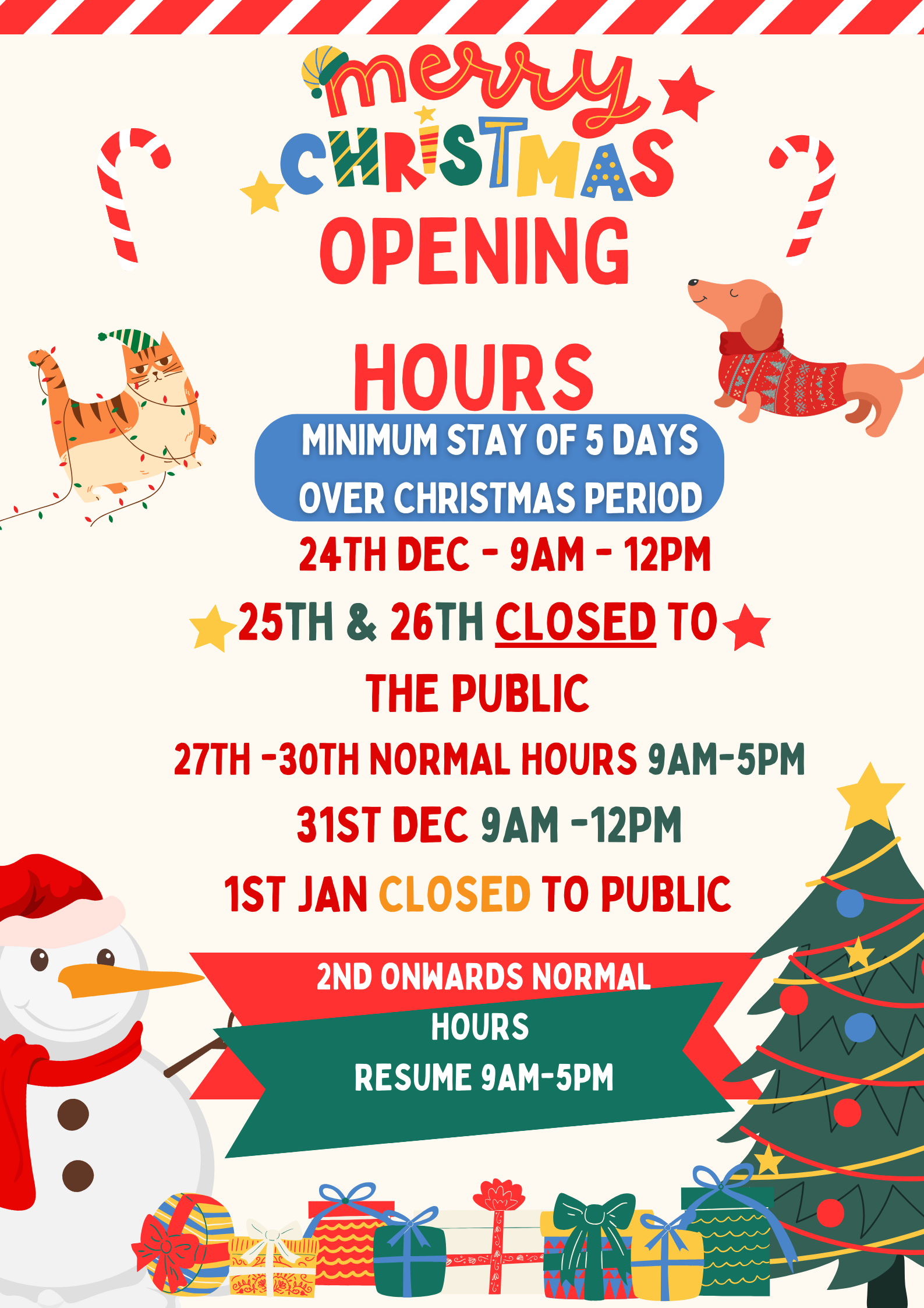 Christmas Hours 2024